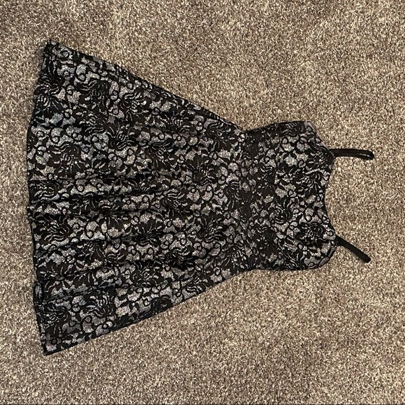 Black and Silver Short Sparkly Dress - Picture 3 of 4